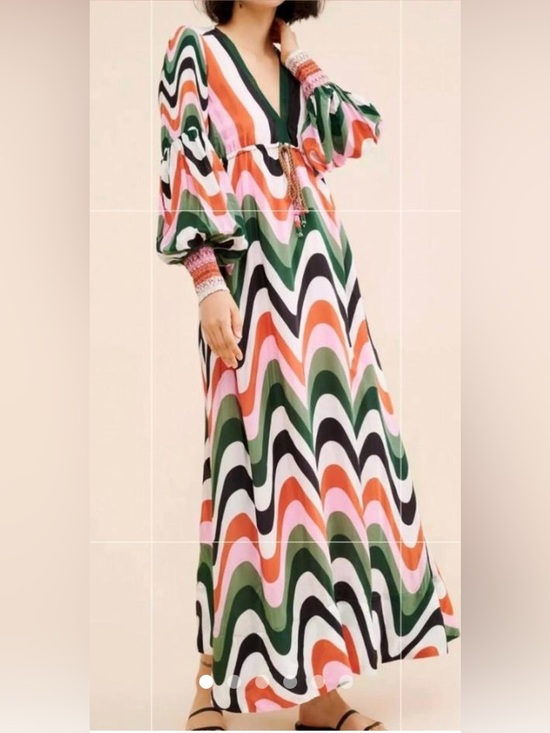 FARM Rio Dresses & Skirts - FARM Rio NWT Wavy-Stripe Maxi Dress in Pink, Green & Black